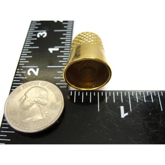 Pike's Peak Colorado Metal Thimble Vintage Gold Tone - Picture 7 of 8